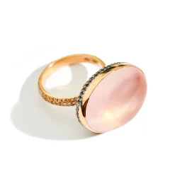Pink quartz ring