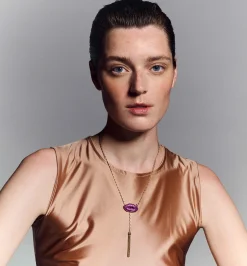 "Lipstick on your collar" necklace