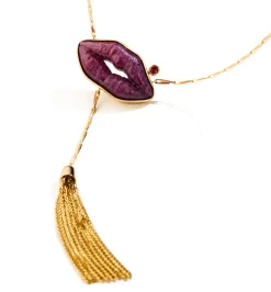"Lipstick on your collar" necklace