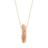 Red Coral diamond fish necklace