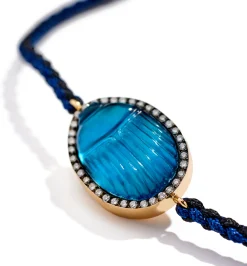 Small Luna diamond macrame men's bracelet