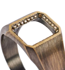 Voidn' brown diamond ring
